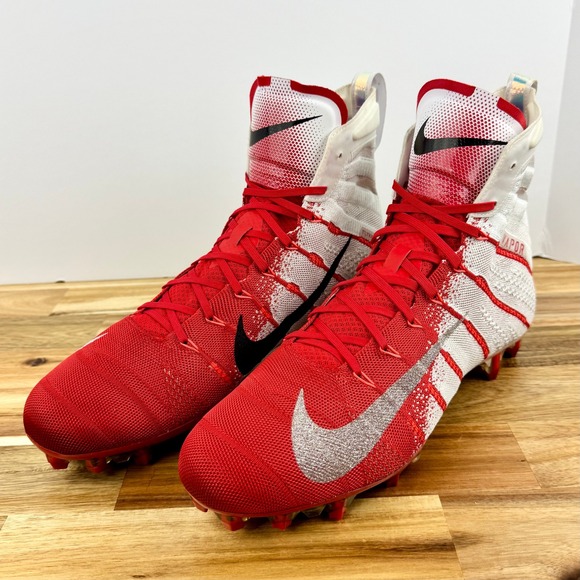 Nike Vapor Untouchable Pro 3 Football Cleats Red White High Top‎ Size 12